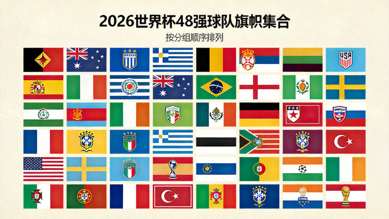 2026世界杯48支参赛球队旗帜集合展示概念图